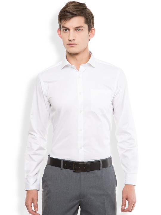 Men White Slim Fit Solid Formal Shirt 39
