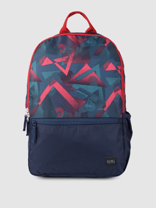 Wildcraft Unisex Navy Blue Blink Geometric Print Backpack