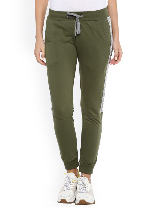 Alan Jones Women Olive Green Slim Fit Joggers