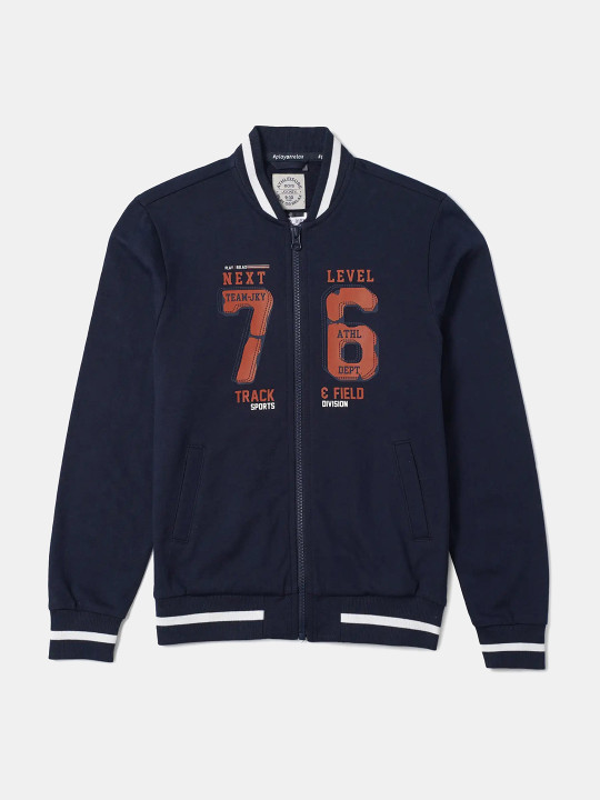 Jockey Boy Cotton Printed Full Sleeve Jacket With Convenient Side Pockets-AB38