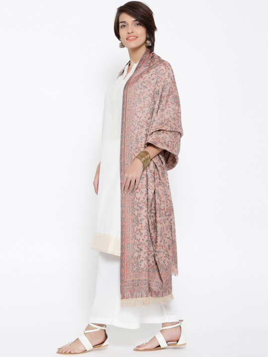 WEAVERS VILLA Women Paisley Kani Kalamkari Patterned Winter Shawl
