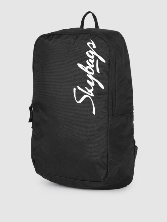 unisex black brand logo backpack