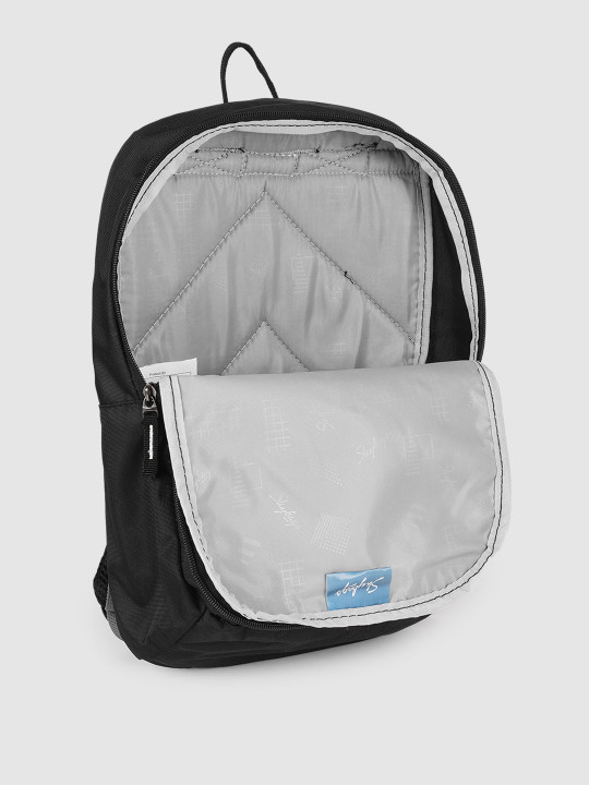 unisex black brand logo backpack