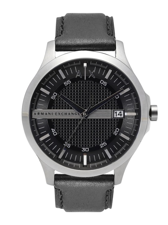 Men Black Textured Dial Watch AX2101I