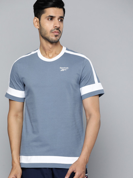 Reebok Classic Men Blue WCE Pure Cotton Solid T-shirt
