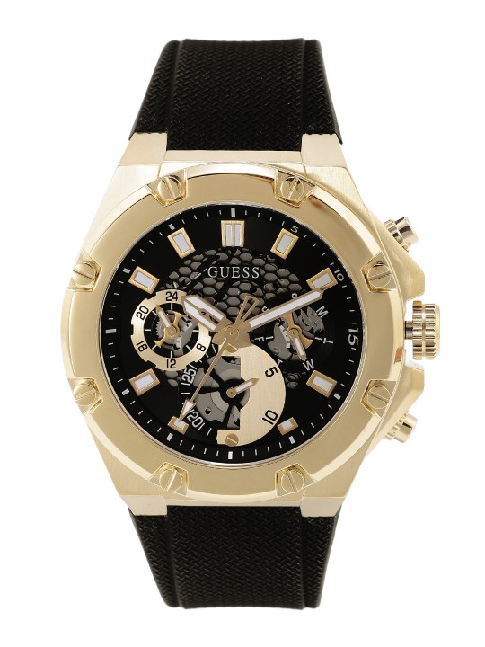 Guess Men Black Patterned Analogue Watch GW0334G2