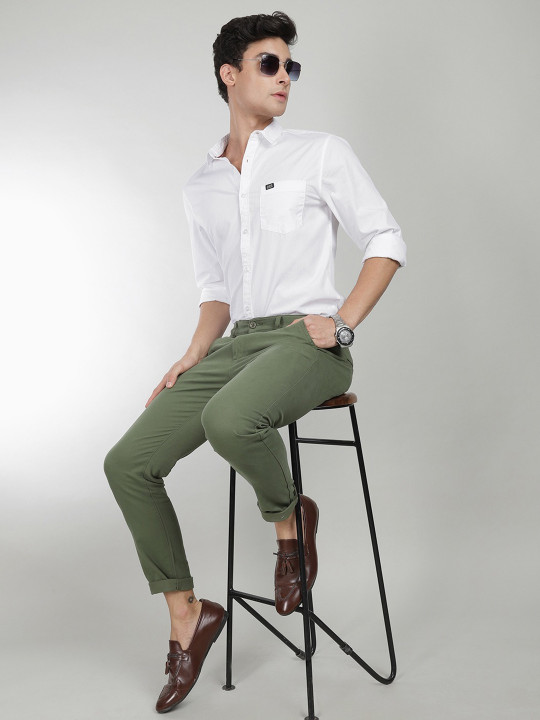 The Indian Garage Co Men White Cotton Casual Regular Fit Shirt