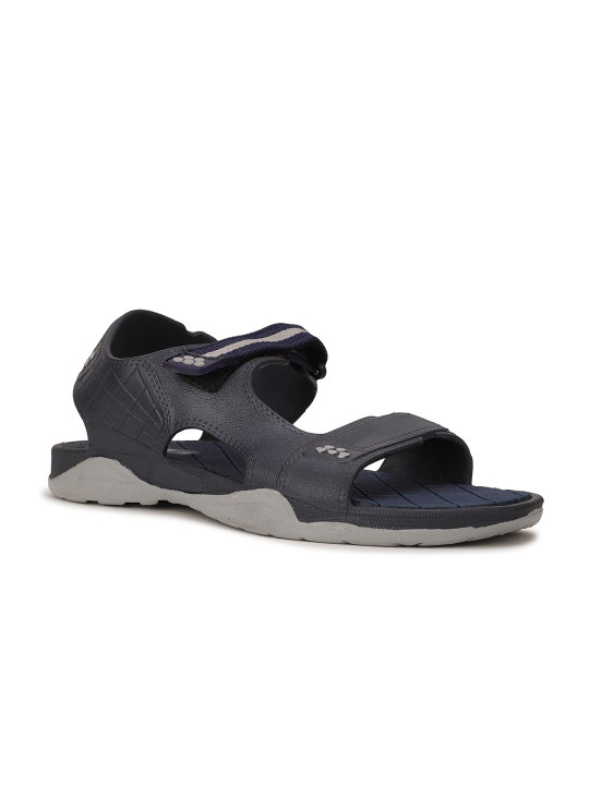Sandak by Bata Men Blue & Grey Solid Comfort Sandals