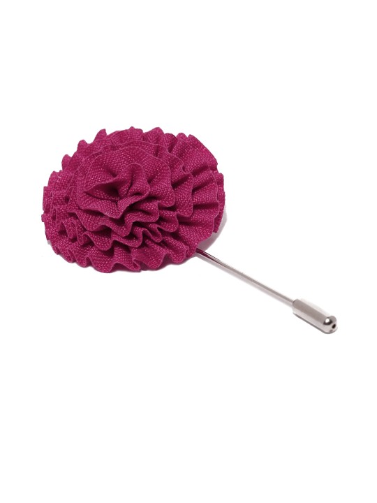 Men Magenta Carnation Detail Lapel Pin