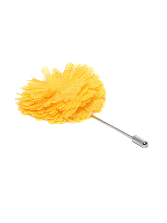 Men Yellow Carnation Detail Lapel Pin