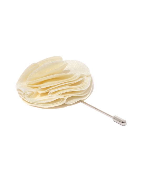 Men Off-White Floral Detail Lapel Pin