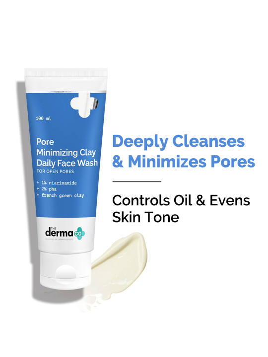 The Derma co. Pore Minimizing Clay Daily Face Wash with 1% Niacinamide & 2% PHA 100ml