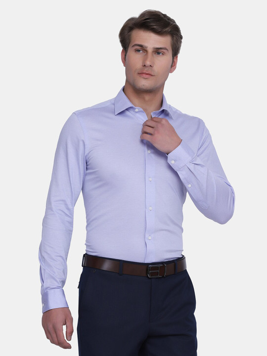 Blackberrys Men Purple Slim Fit Cotton Formal Shirt