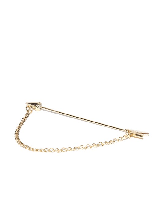 Gold-Toned Arrow-Shaped Lapel Pin