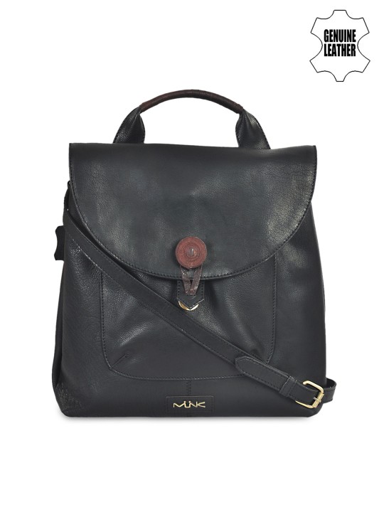 Black Genuine Leather Satchel