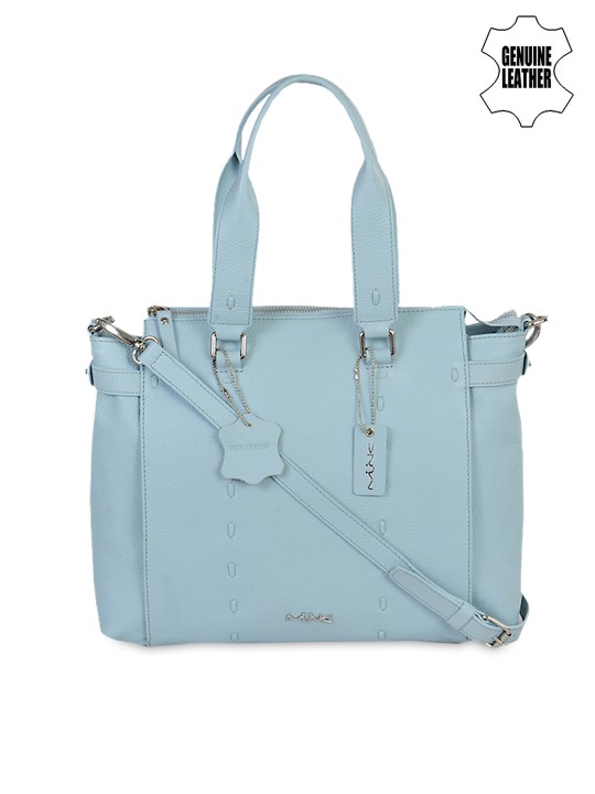 Blue Genuine Leather Shoulder Bag