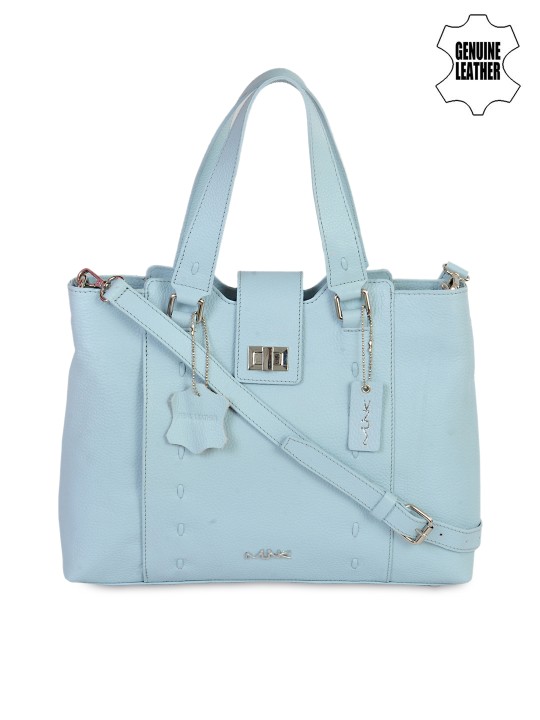 Blue Genuine Leather Shoulder Bag