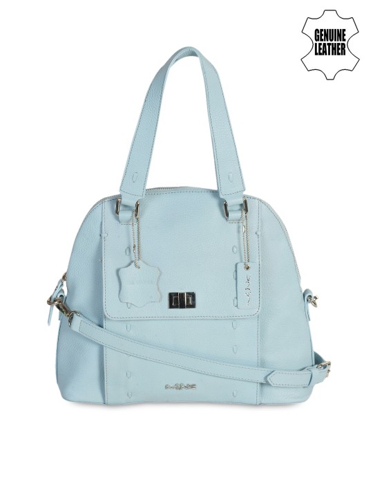 Blue Genuine Leather Shoulder Bag