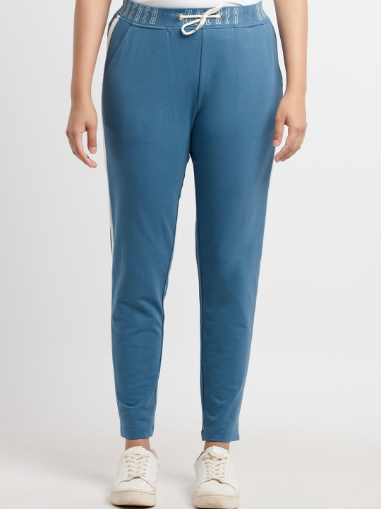 Status Quo Women Blue Solid Track Pants