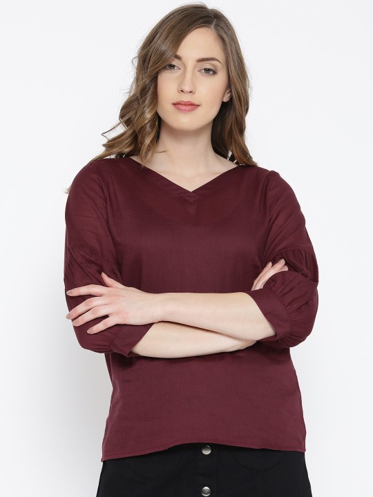 Women Burgundy Top 3XL