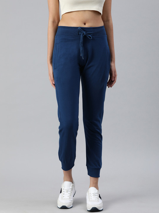 ADBUCKS Women Navy Blue Solid Running Joggers