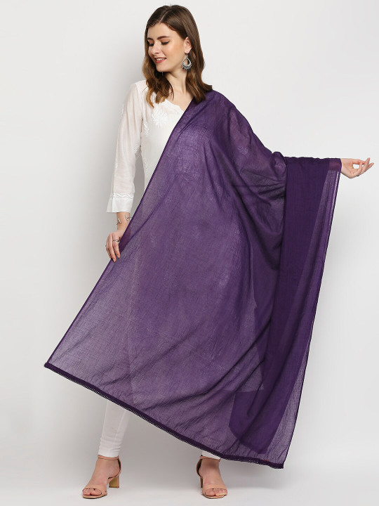 Dupatta Bazaar Violet Pure Cotton Dupatta