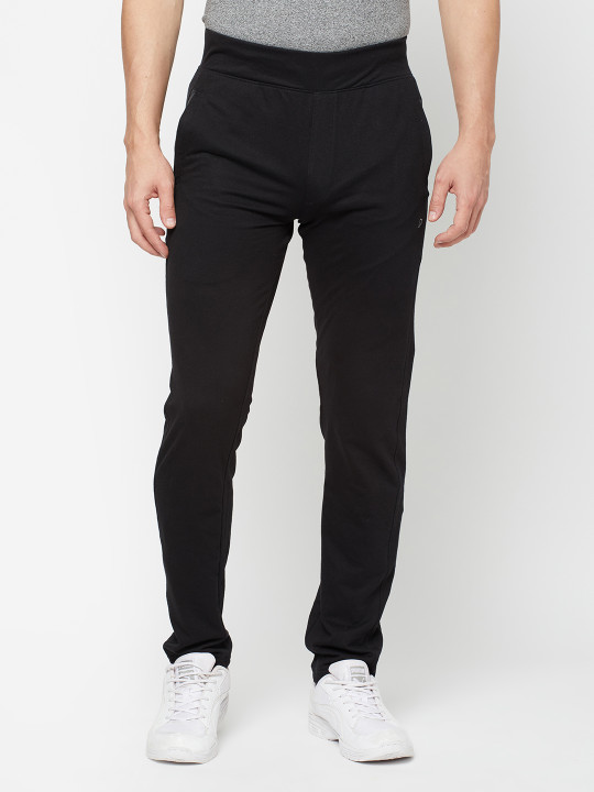 SPORTO Men Black Solid Track pants