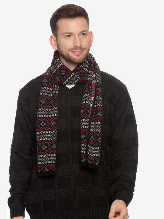 513 Men Black Woven Design Mufflers