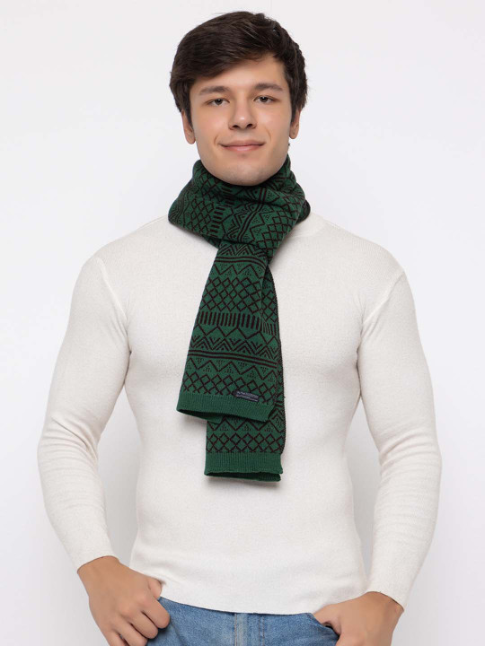 513 Men Green & Brown Printed Mufflers