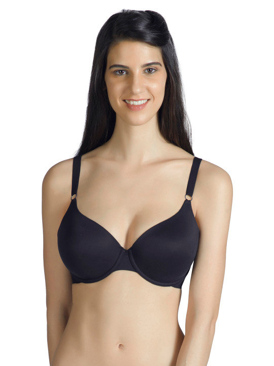 Black Full-Coverage T-shirt Bra BRA10430 40D