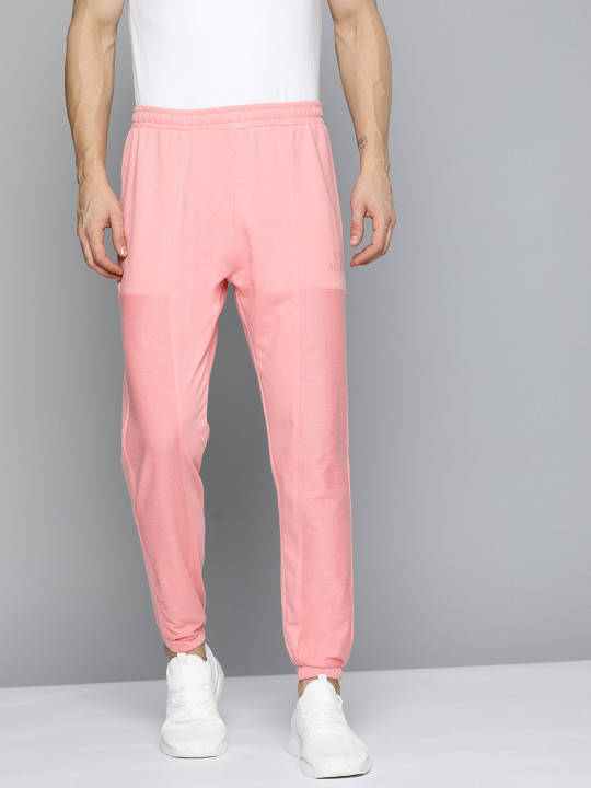 HRX by Hrithik Roshan HRX By Hrithik Roshan Lifestyle Men Quartz Pink Bio-Wash Solid Track Pants