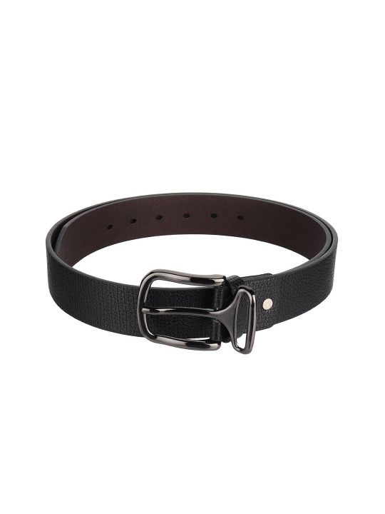 Kastner Men Black Textured Formal Belt