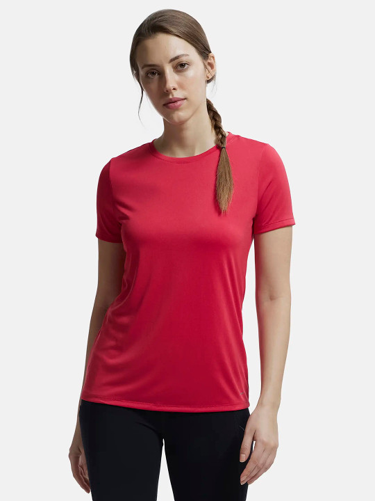 Jockey Microfiber Polyester Fabric Relaxed Fit Solid Round Neck Half Sleeve Tshirt - MW71