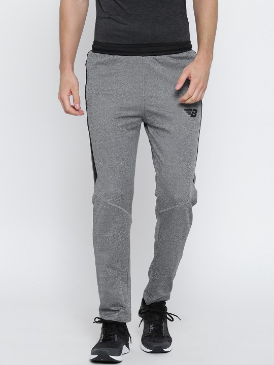 Grey Melange Panelled Track Pants S