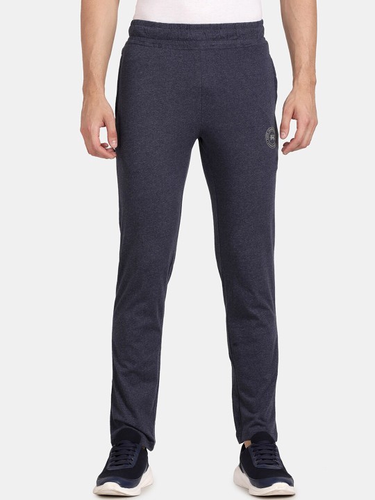 Pepe Jeans Men Blue Solid Cotton Track Pant