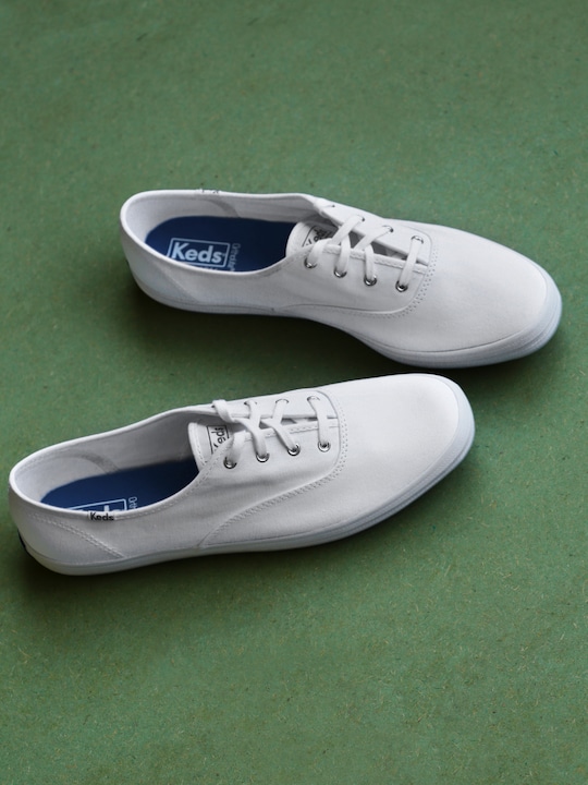 Women White Champion Solid Sneakers