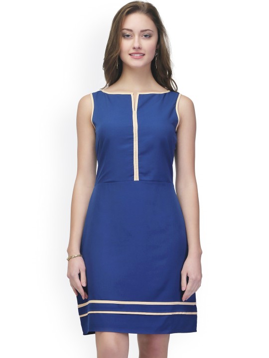 Women Blue A-Line Dress XS