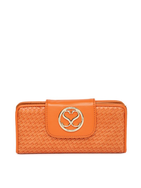 Women Orange Textured Wallet