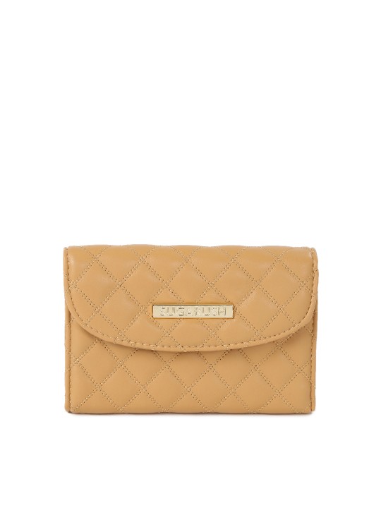 Women Beige Quilted Wallet