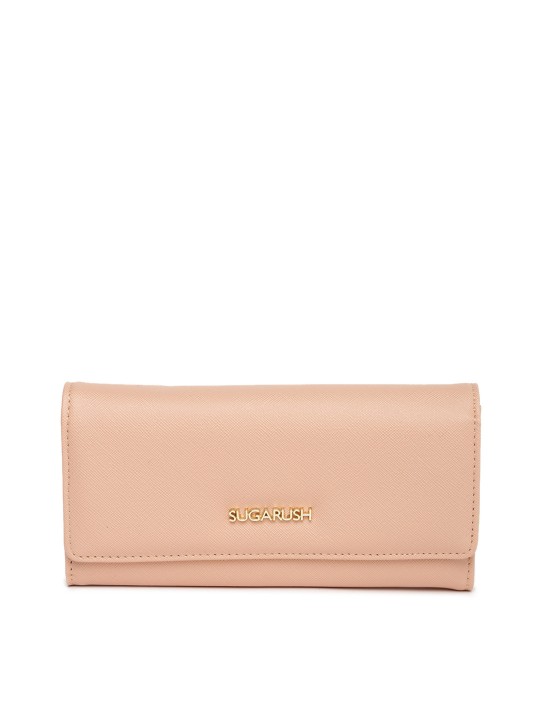 Women Peach-Coloured Textured Wallet