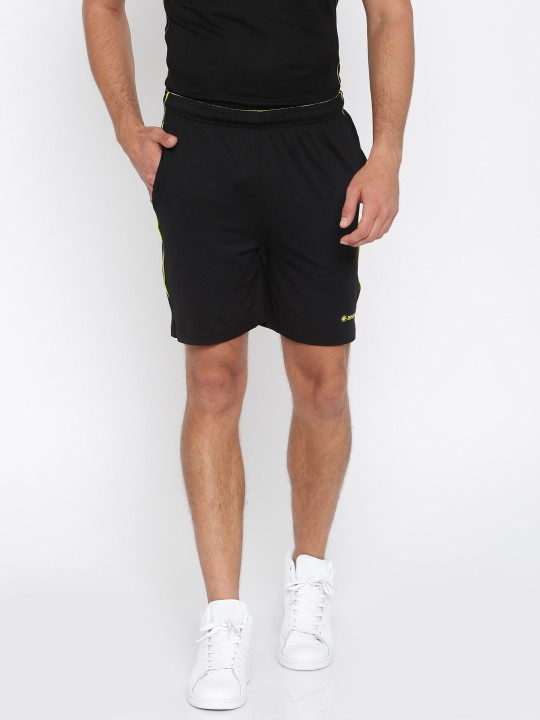 Men Black Solid Sports Shorts 28