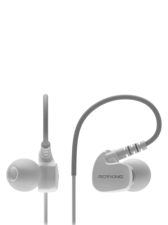 White In-Ear Wired V1 Mic Sports Earphones