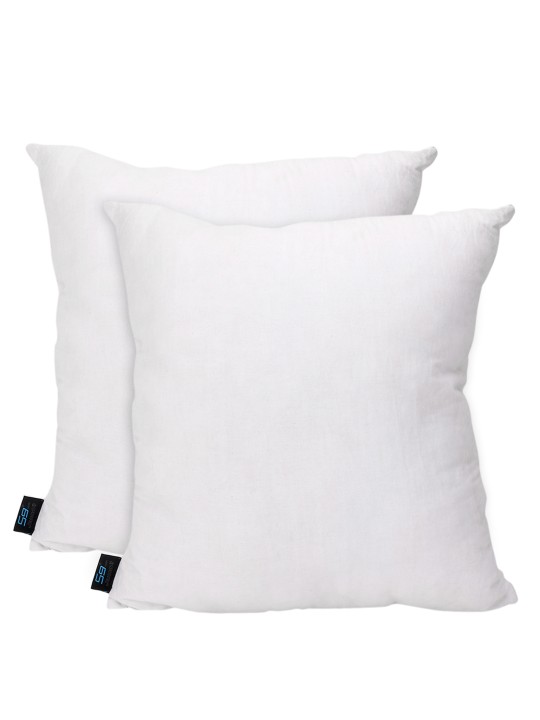 Set of 2 White 16'' x 16'' Square Cushions