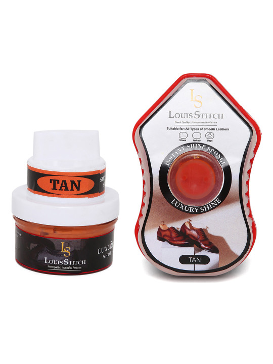LOUIS STITCH 2 Piece Tan Brown Shoe Care Combo