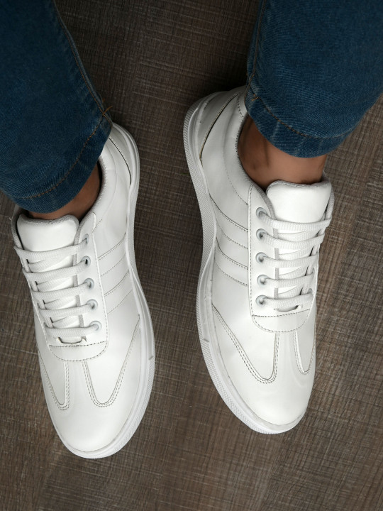 Mast & Harbour Men White Textured Sneakers
