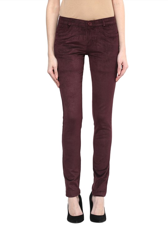 Women Brown Corduroy Trousers 26