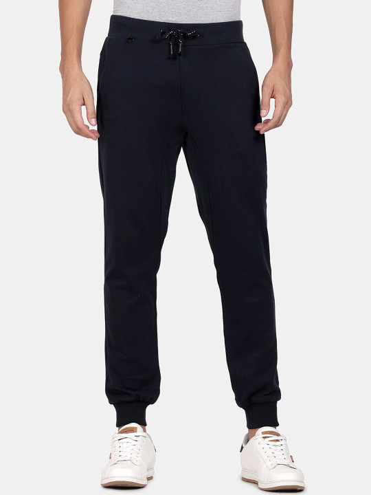 t-base Men Navy Blue Solid Joggers