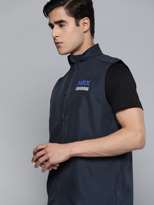 Hrx By Hrithik Roshan Men Navy Blue Sporty Jacket