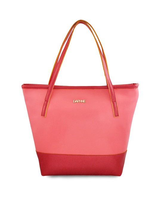 Pink & Red Colourblocked Shoulder Bag
