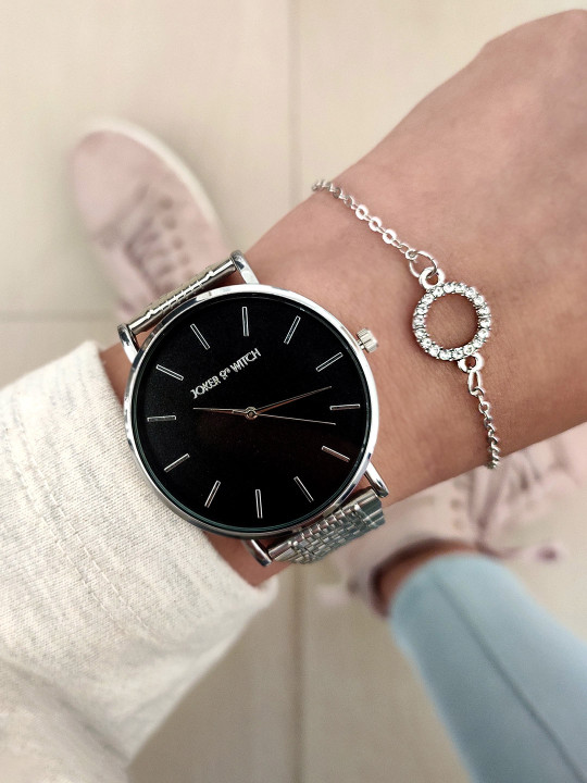 JOKER & WITCH Women Silver-Toned Watch Gift Set